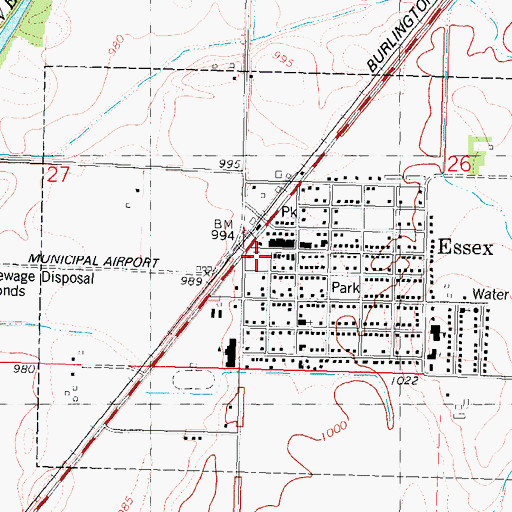 Topographic Map of Essex Fire Department, IA