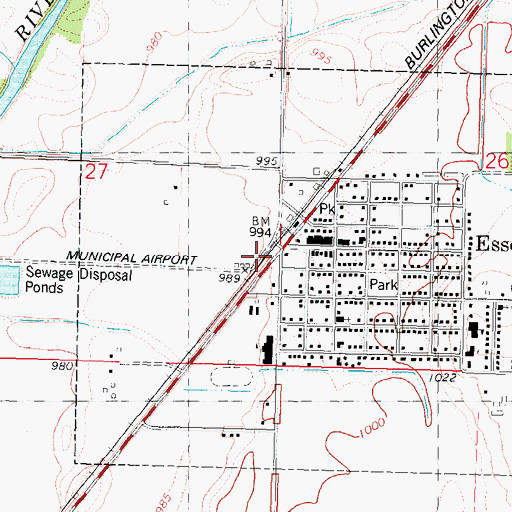 Topographic Map of Essex, IA