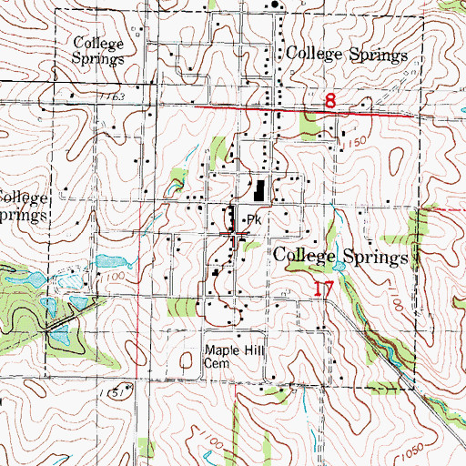 Topographic Map of Presbyterian Church, IA