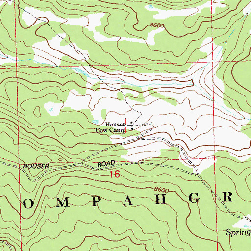 Topographic Map of Houser Cow Camp, CO