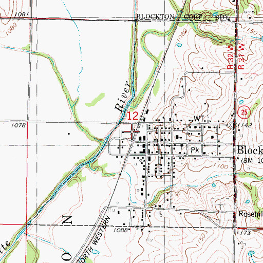 Topographic Map of Blockton (historical), IA
