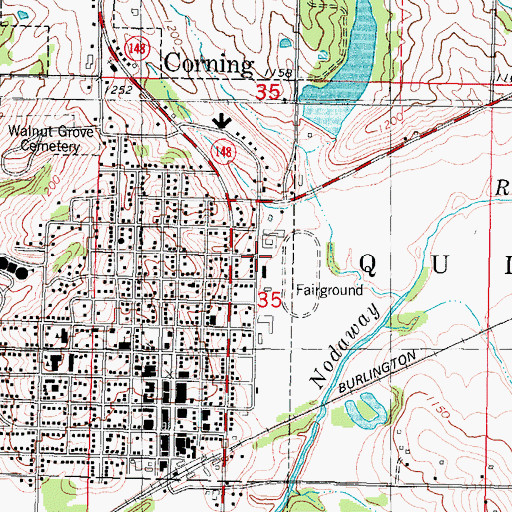 Topographic Map of Adams County Fairgrounds, IA