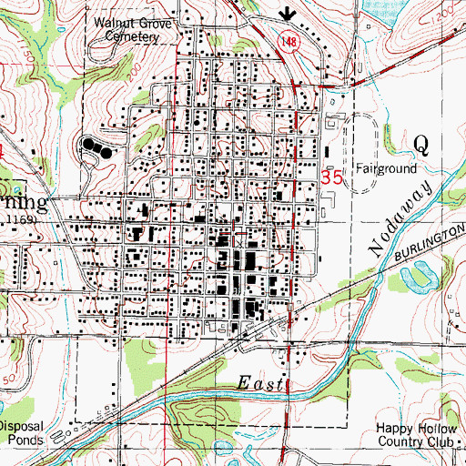 Topographic Map of Central Park, IA