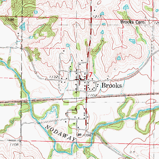 Topographic Map of Brooks Methodist Church, IA