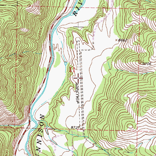 Topographic Map of Swanson Airport (historical), CO