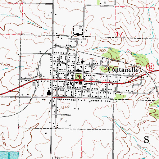 Topographic Map of Fontanelle Medical Center, IA