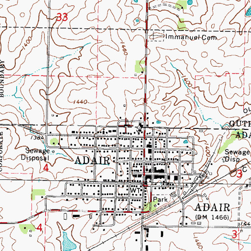 Topographic Map of Adair Medical Center, IA