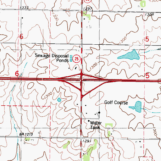 Topographic Map of Interchange 86, IA