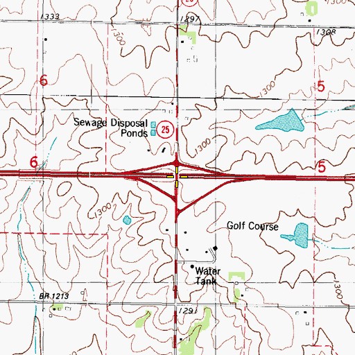 Topographic Map of Interchange 86, IA