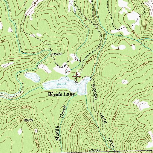 Topographic Map of Woods Lake Picnic Area, CO