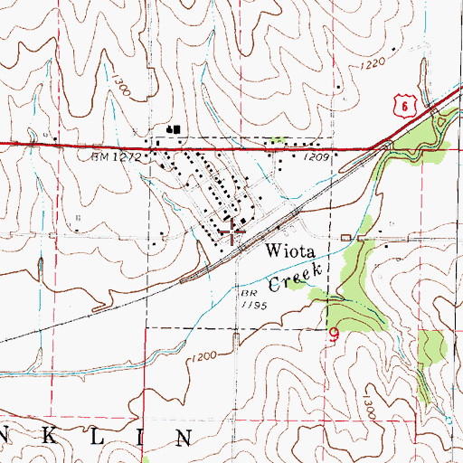 Topographic Map of Wiota Elevator Incorporated Elevator, IA