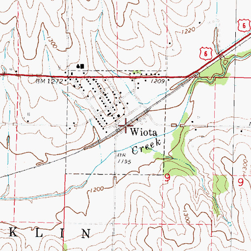 Topographic Map of Wiota, IA