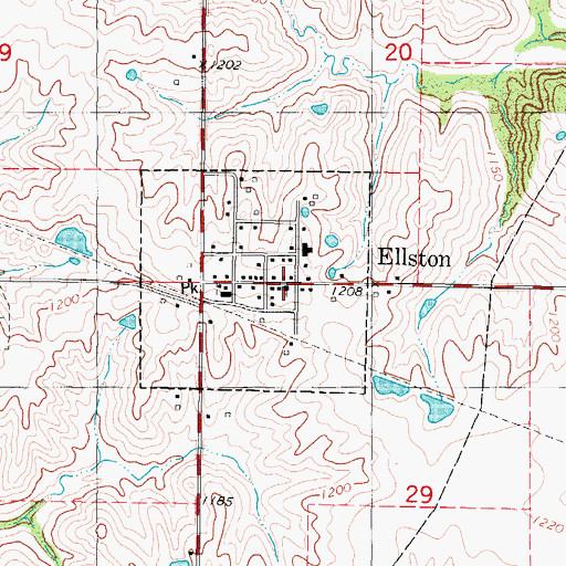 Topographic Map of First Christian Church, IA