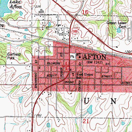 Topographic Map of Union County Fairgrounds, IA