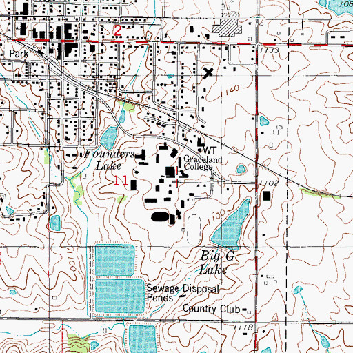 Topographic Map of Kelley Hall, IA