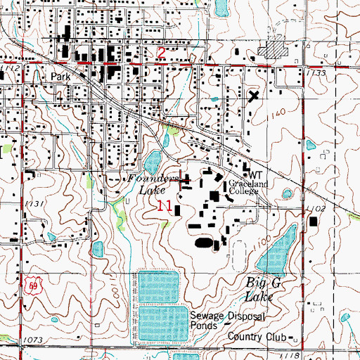 Topographic Map of Roy A Cheville Chapel, IA
