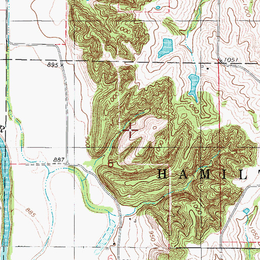 Topographic Map of Chase Cemetery (historical), IA