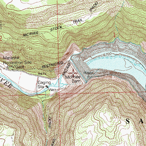 Topographic Map of McPhee Dam, CO