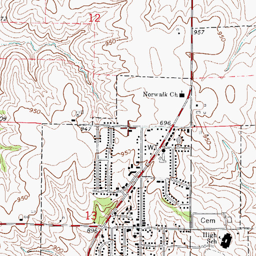 Topographic Map of Regency Care Center, IA