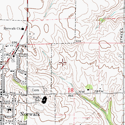 Topographic Map of Windflower Park, IA
