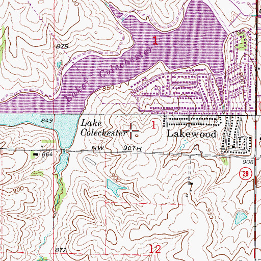 Topographic Map of Lakewood Elementary School, IA