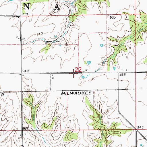 Topographic Map of Hummaconna Post Office (historical), IA