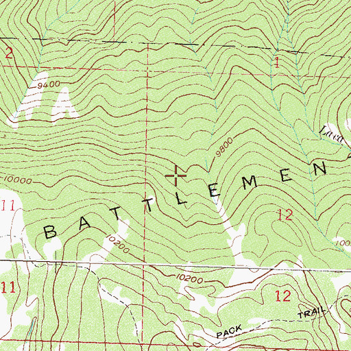 Topographic Map of Battlement Cow Camp, CO