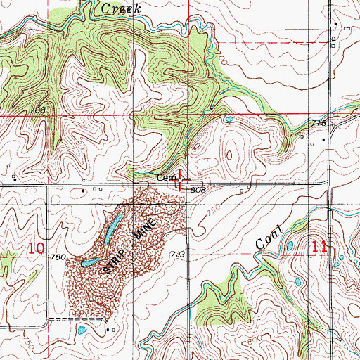 Topographic Map of Boles Cemetery, IA