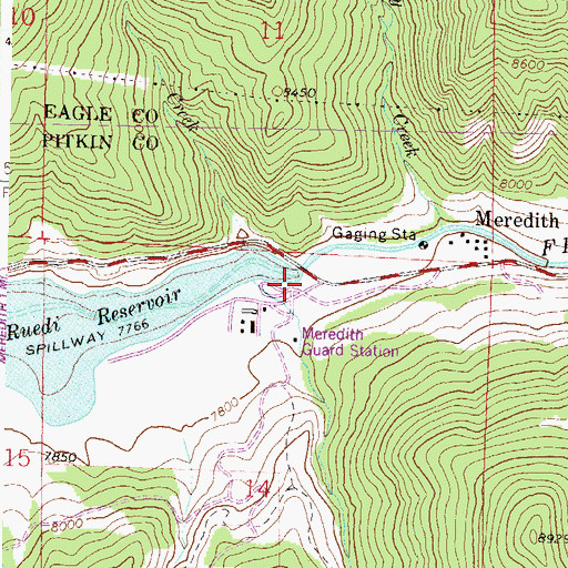 Topographic Map of Dearhamer Campground, CO