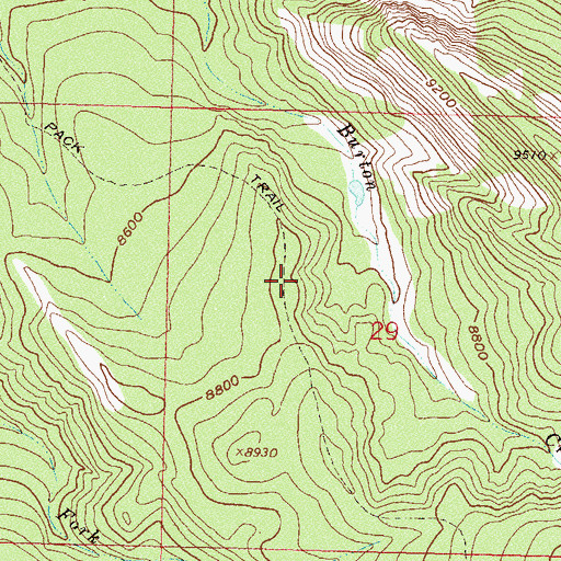 Topographic Map of Burton Creek Trail, CO