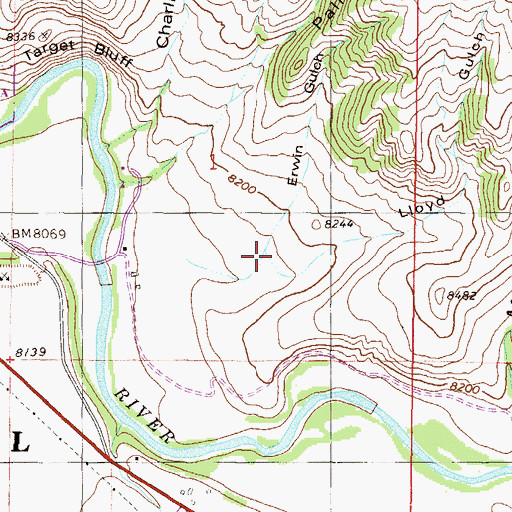 Topographic Map of Lloyd Gulch, CO