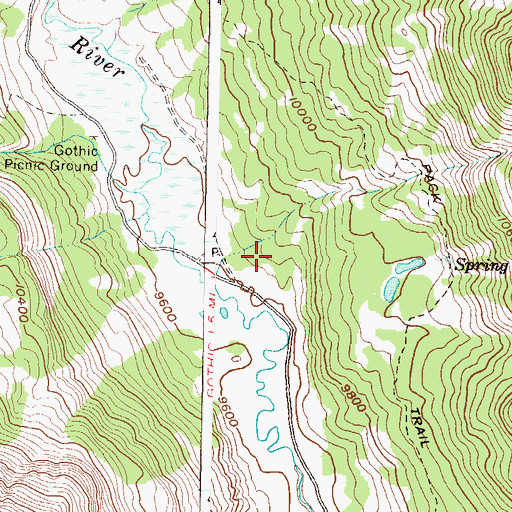 Topographic Map of Avery Peak Campground, CO