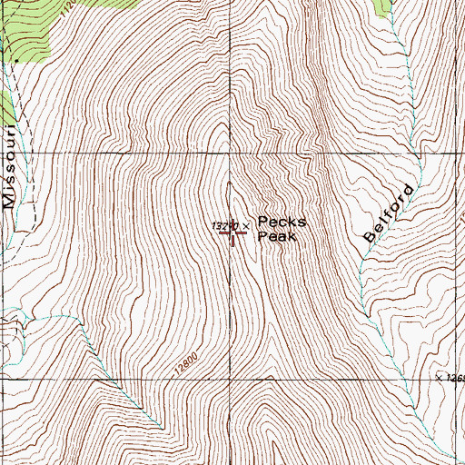 Topographic Map of Pecks Peak, CO