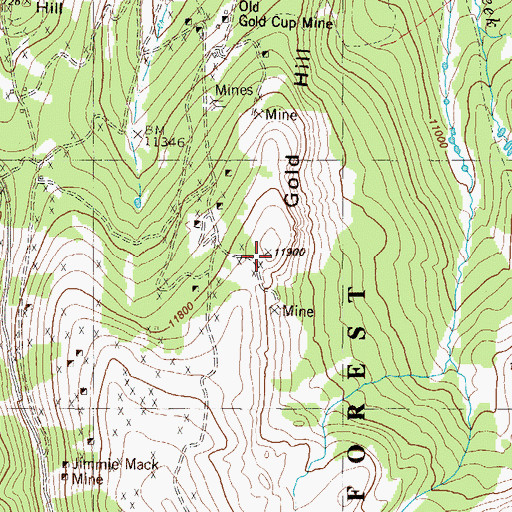 Topographic Map of Gold Hill, CO