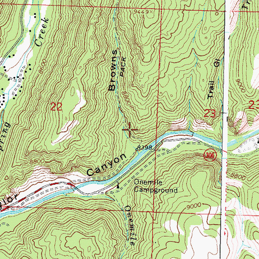 Topographic Map of North Bank Campground, CO