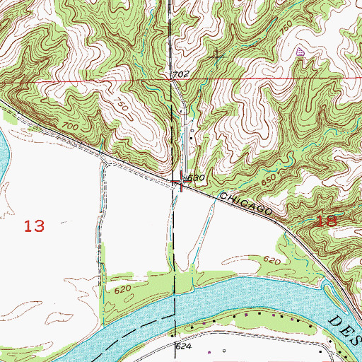 Topographic Map of Alpine (historical), IA