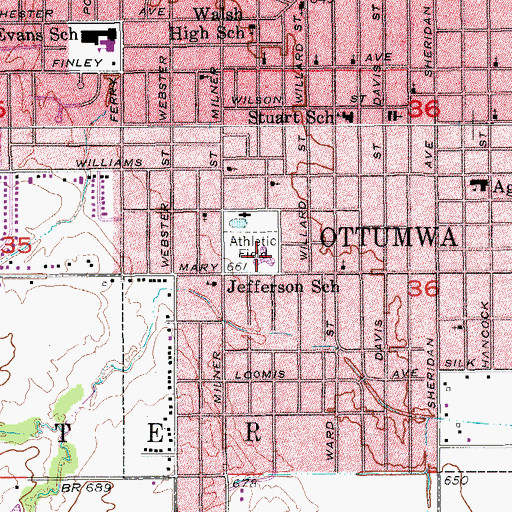 Topographic Map of Douma Elementary School, IA