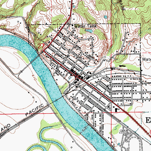 Topographic Map of Eldon Public Library, IA