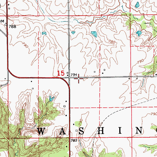 Topographic Map of Ellsworth Cemetery, IA
