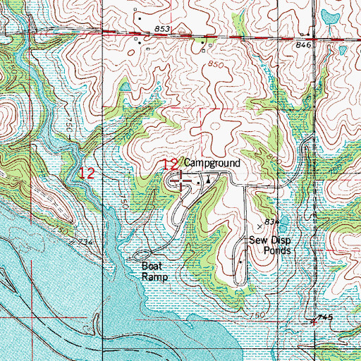 Topographic Map of Wallashuck Park, IA