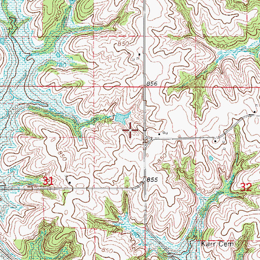 Topographic Map of Cordova Park, IA