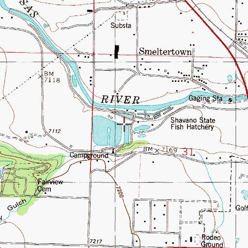 Topographic Map of Mount Shavano Hatchery, CO