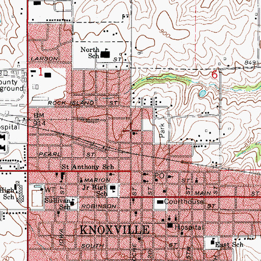 Topographic Map of Church of God, IA