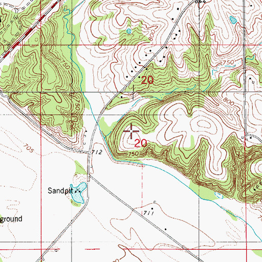 Topographic Map of Timber Ridge Cemetery, IA