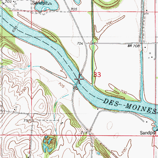 Topographic Map of Wabash Railroad Bridge, IA