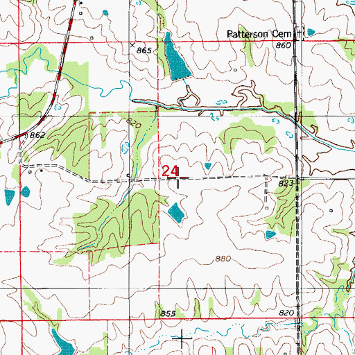 Topographic Map of Davies Cemetery, IA