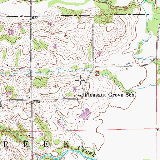 Topographic Map of Parrott Cemetery, IA