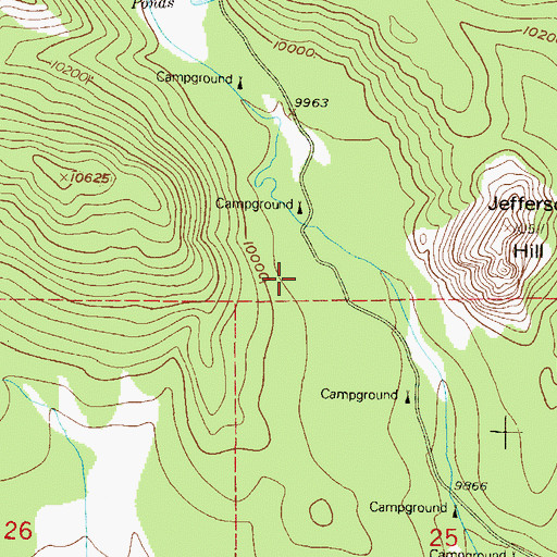 Topographic Map of Lodgepole Campground, CO