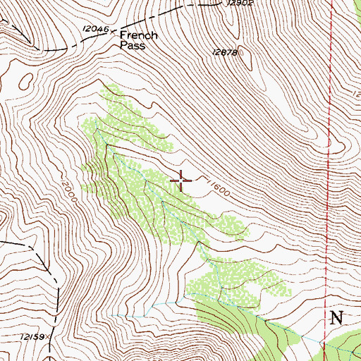 Topographic Map of Old French Pass, CO