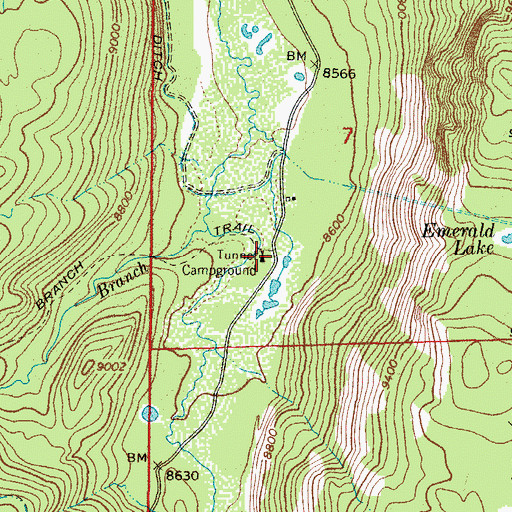 Topographic Map of West Branch Trailhead, CO